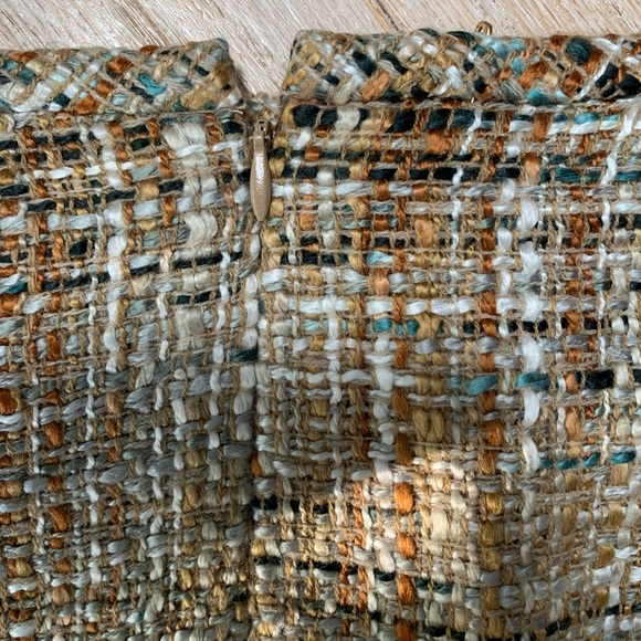 ZARA 🤎 RARE Textured Tweed Fringe Boucle Blazer Pencil Skirt 2 Pc Set Tan Camel - Picture 7 of 16